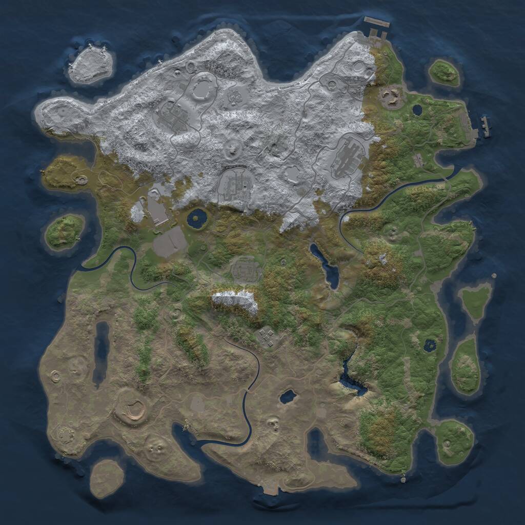 Rust Map: Procedural Map, Size: 4100, Seed: 28498, 14 Monuments
