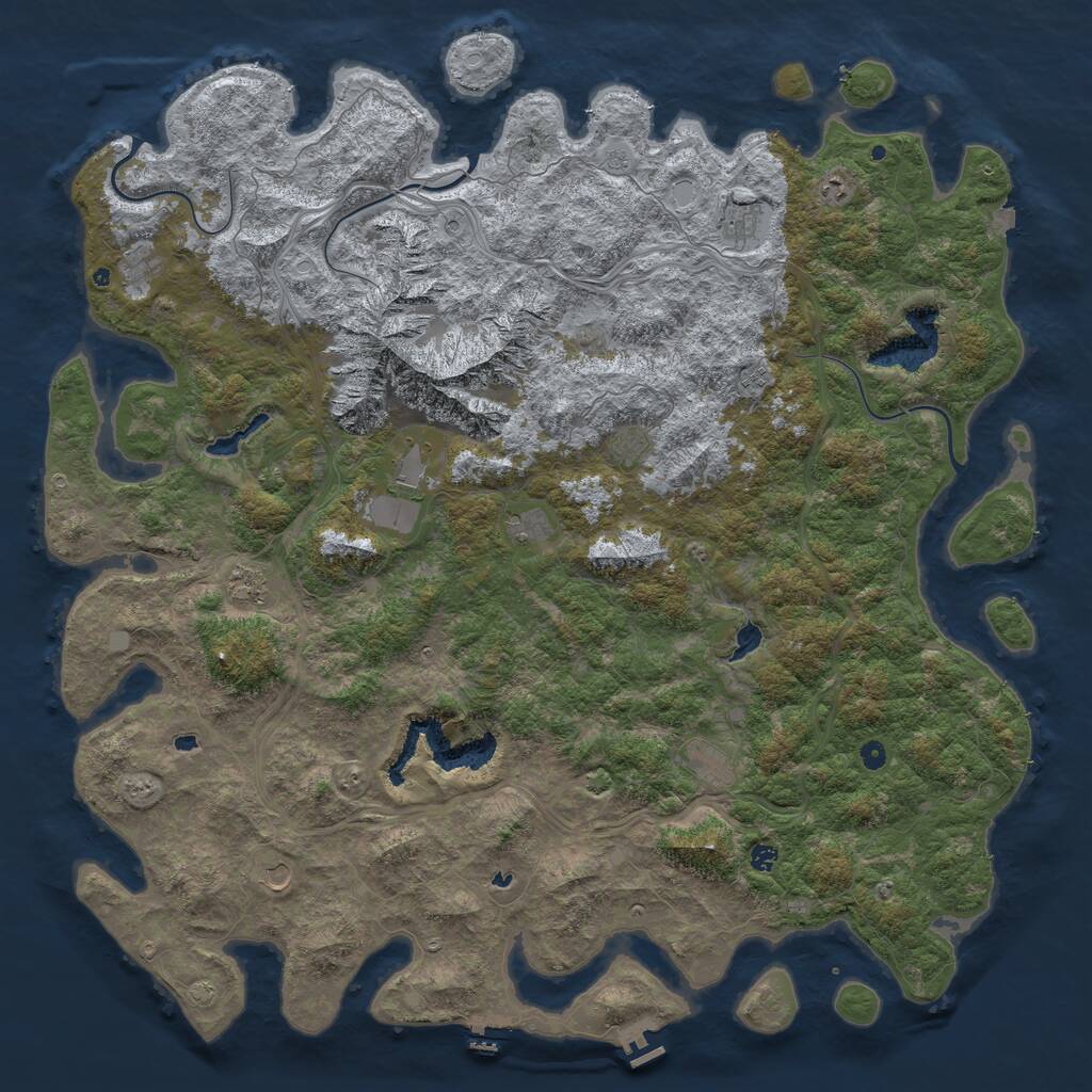 Rust Map: Procedural Map, Size: 6000, Seed: 98989538, 17 Monuments