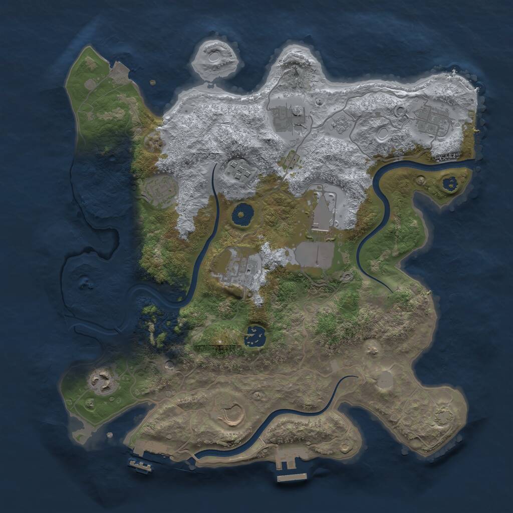 Rust Map: Procedural Map, Size: 3500, Seed: 1424, 15 Monuments