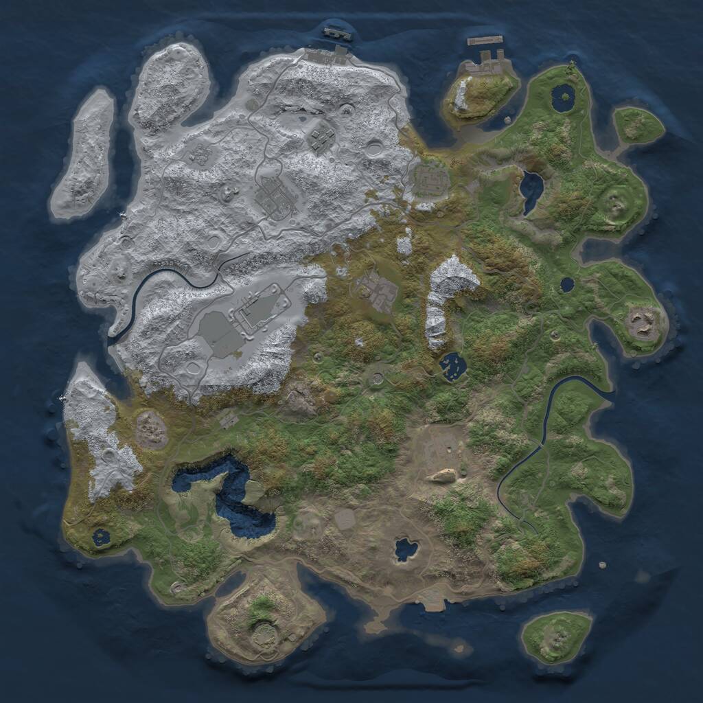 Rust Map: Procedural Map, Size: 4000, Seed: 2431546, 14 Monuments