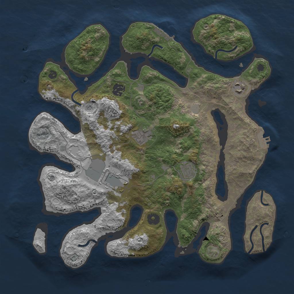 Rust Map: Procedural Map, Size: 3600, Seed: 1201705030, 13 Monuments