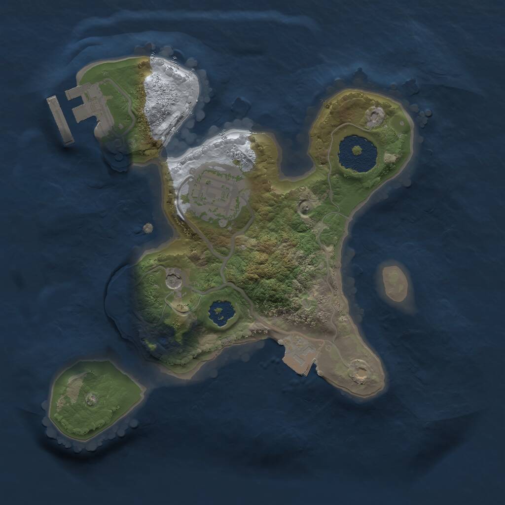 Rust Map: Procedural Map, Size: 2000, Seed: 11102285, 4 Monuments