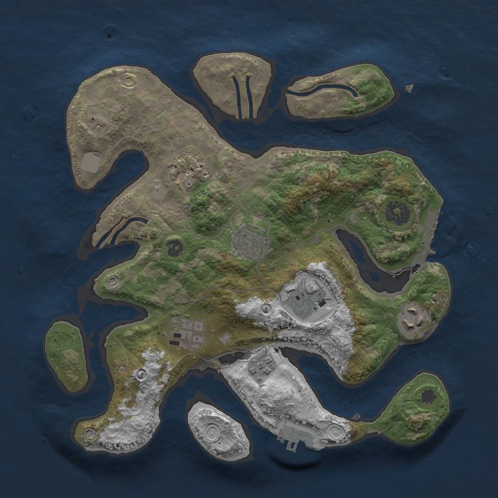 Rust Map: Procedural Map, Size: 3000, Seed: 11165267, 13 Monuments