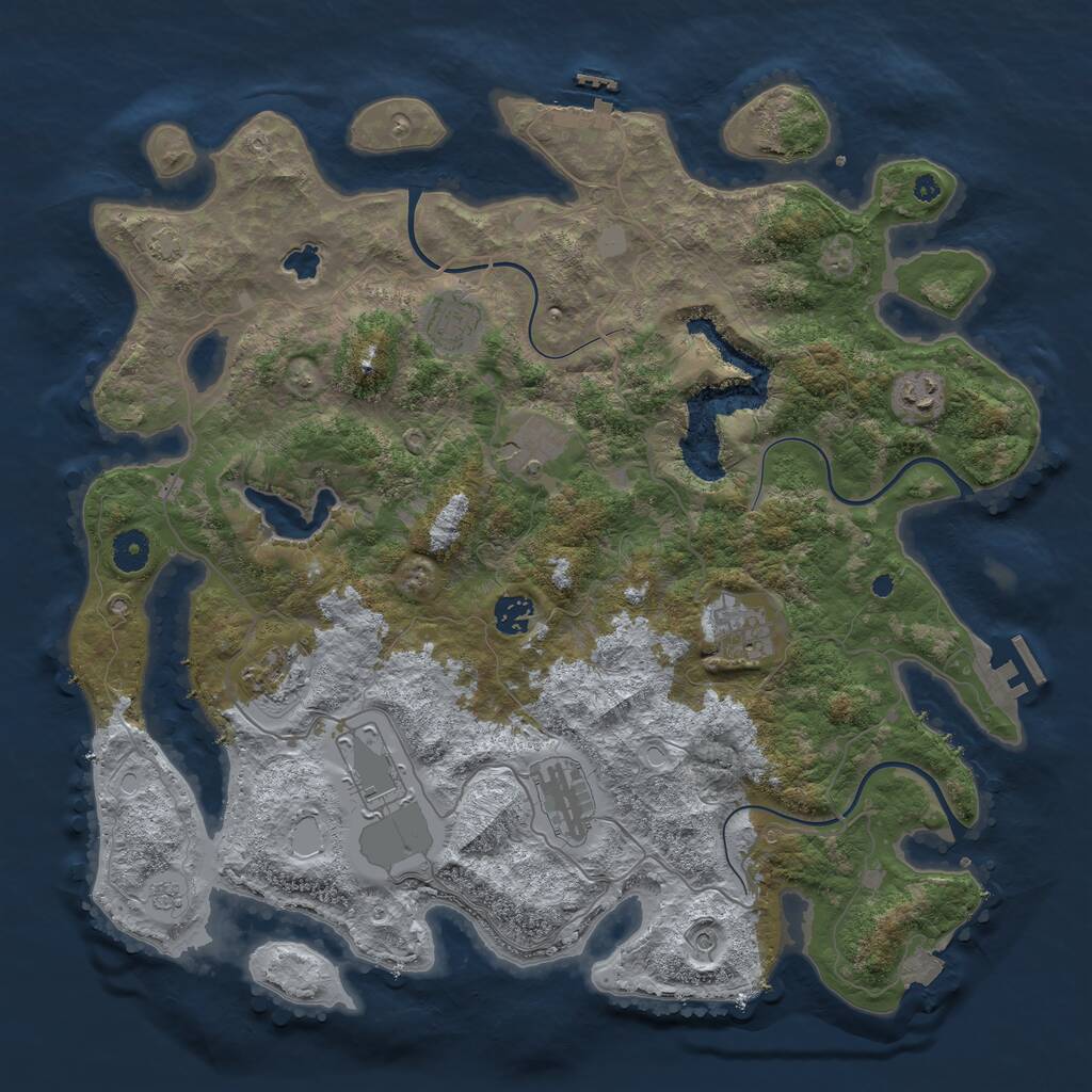 Rust Map: Procedural Map, Size: 4096, Seed: 113318618, 14 Monuments
