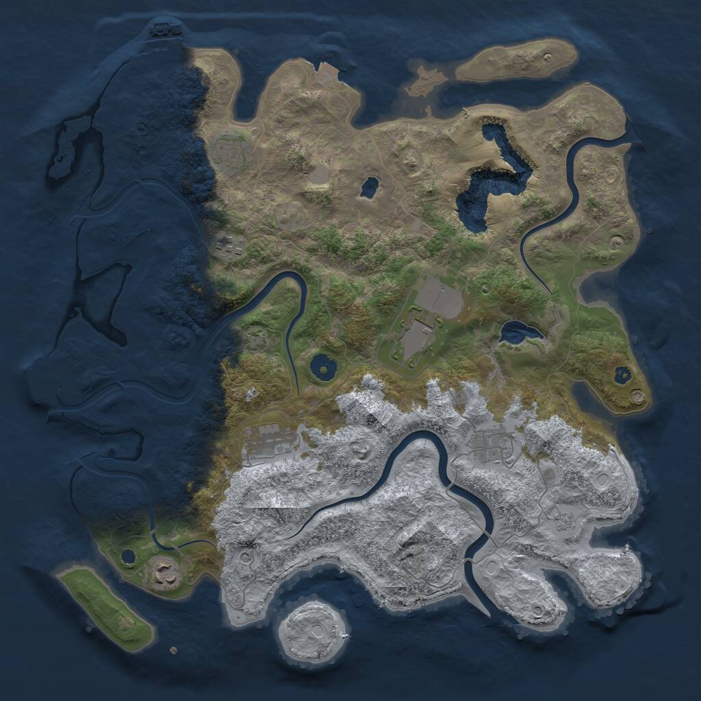 Rust Map: Procedural Map, Size: 4000, Seed: 1789181270, 12 Monuments