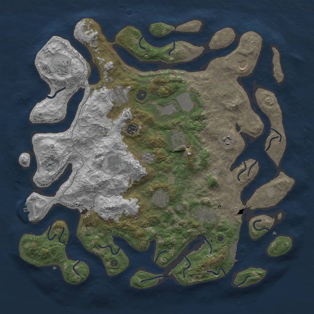 Rust Map: Procedural Map, Size: 4500, Seed: 23825, 19 Monuments
