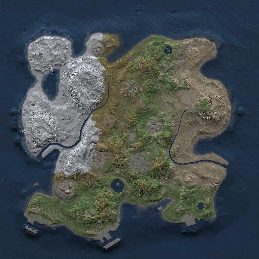 Rust Map: Procedural Map, Size: 3000, Seed: 26734309, 10 Monuments
