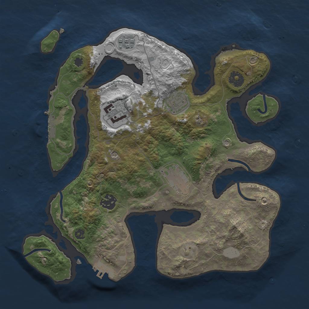 Rust Map: Procedural Map, Size: 3000, Seed: 65456181, 13 Monuments