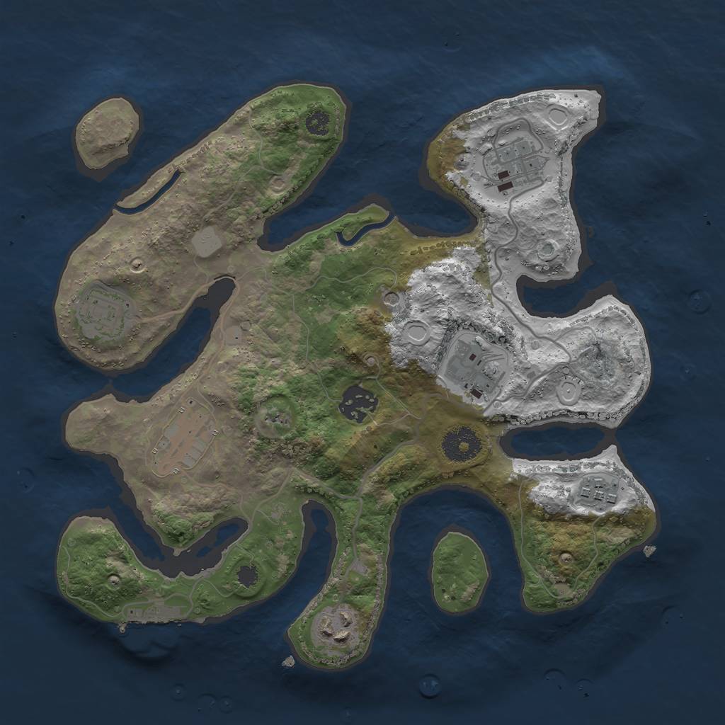 Rust Map: Procedural Map, Size: 3000, Seed: 701836558, 14 Monuments