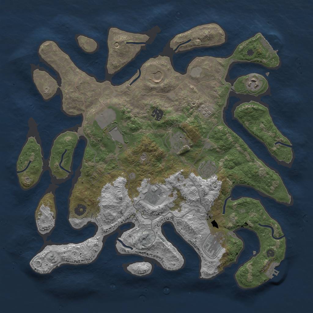 Rust Map: Procedural Map, Size: 4000, Seed: 879896, 17 Monuments