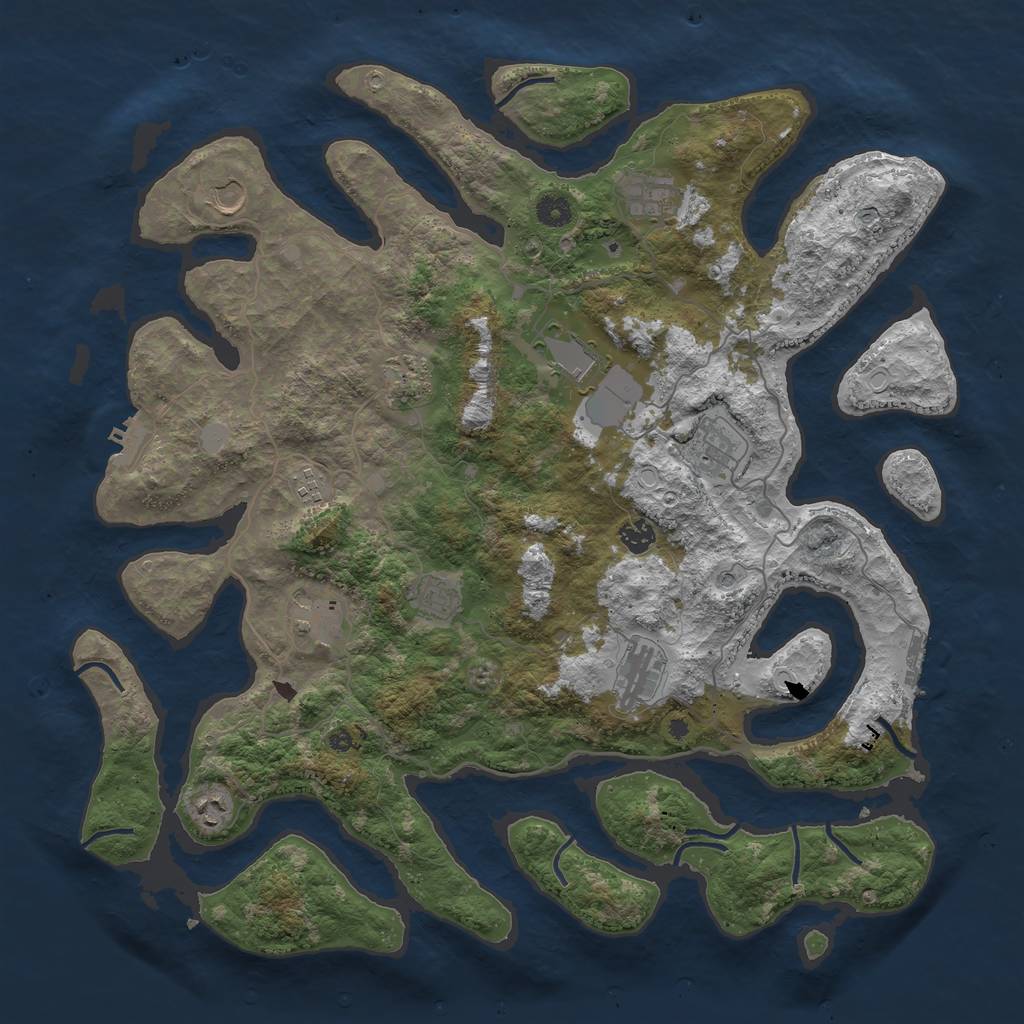 Rust Map: Procedural Map, Size: 4500, Seed: 76765, 19 Monuments