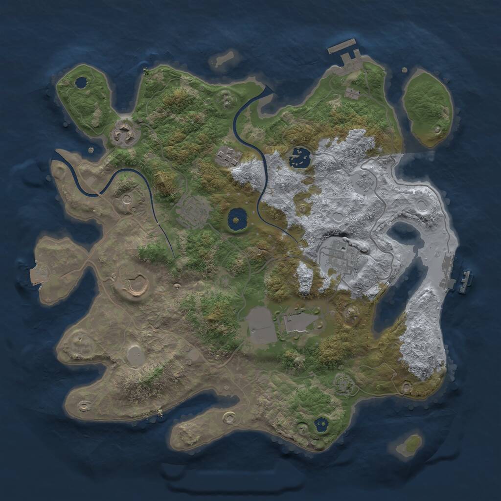 Rust Map: Procedural Map, Size: 3500, Seed: 97260, 13 Monuments