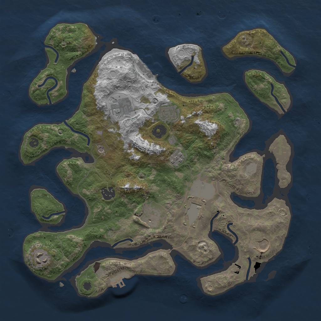 Rust Map: Procedural Map, Size: 3500, Seed: 4967338, 16 Monuments