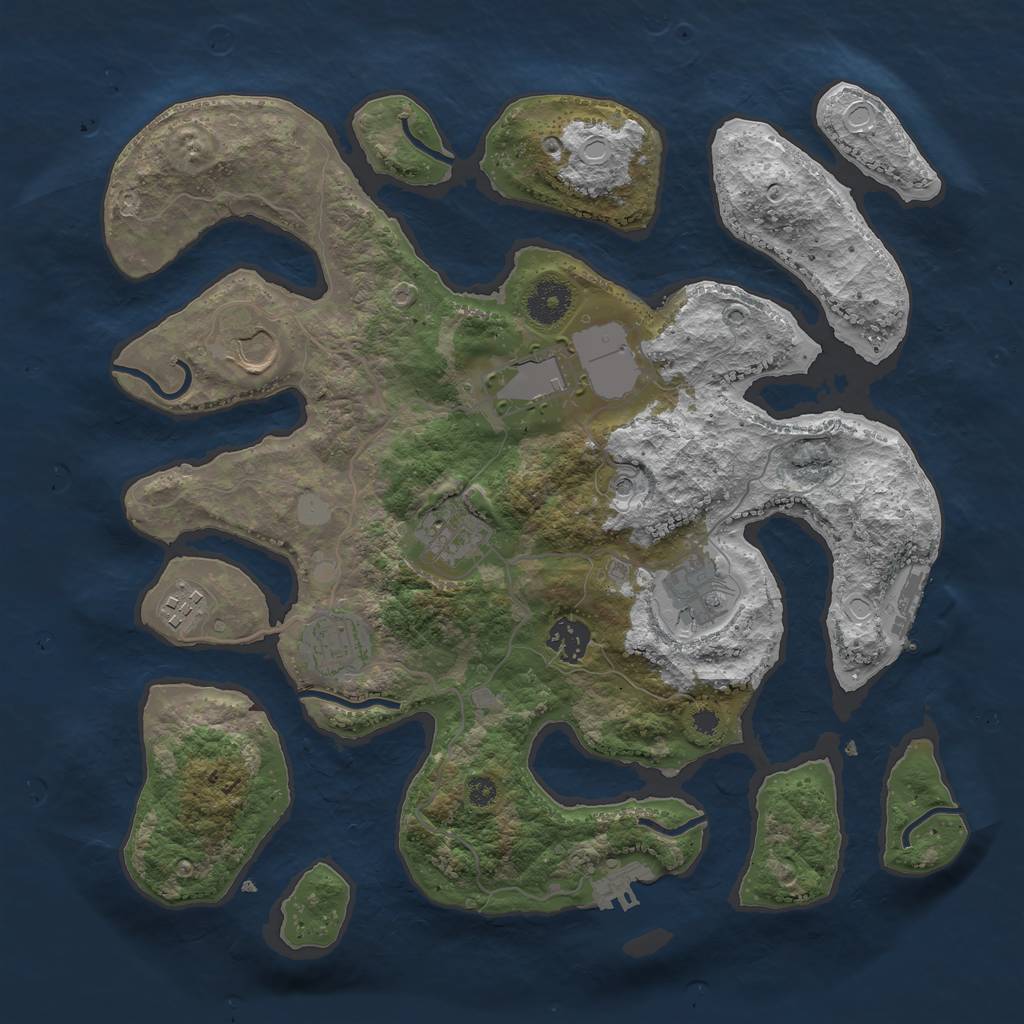Rust Map: Procedural Map, Size: 3550, Seed: 330280, 15 Monuments