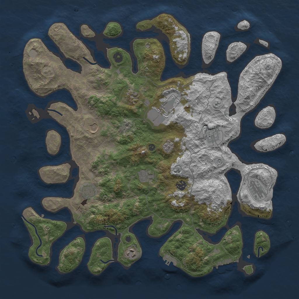 Rust Map: Procedural Map, Size: 4500, Seed: 112863949, 18 Monuments