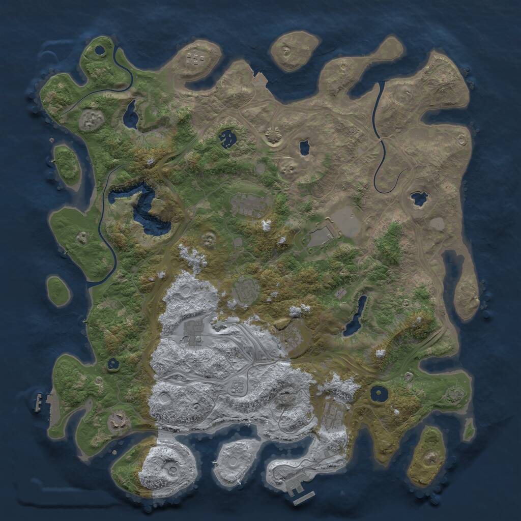 Rust Map: Procedural Map, Size: 4500, Seed: 91464964, 15 Monuments