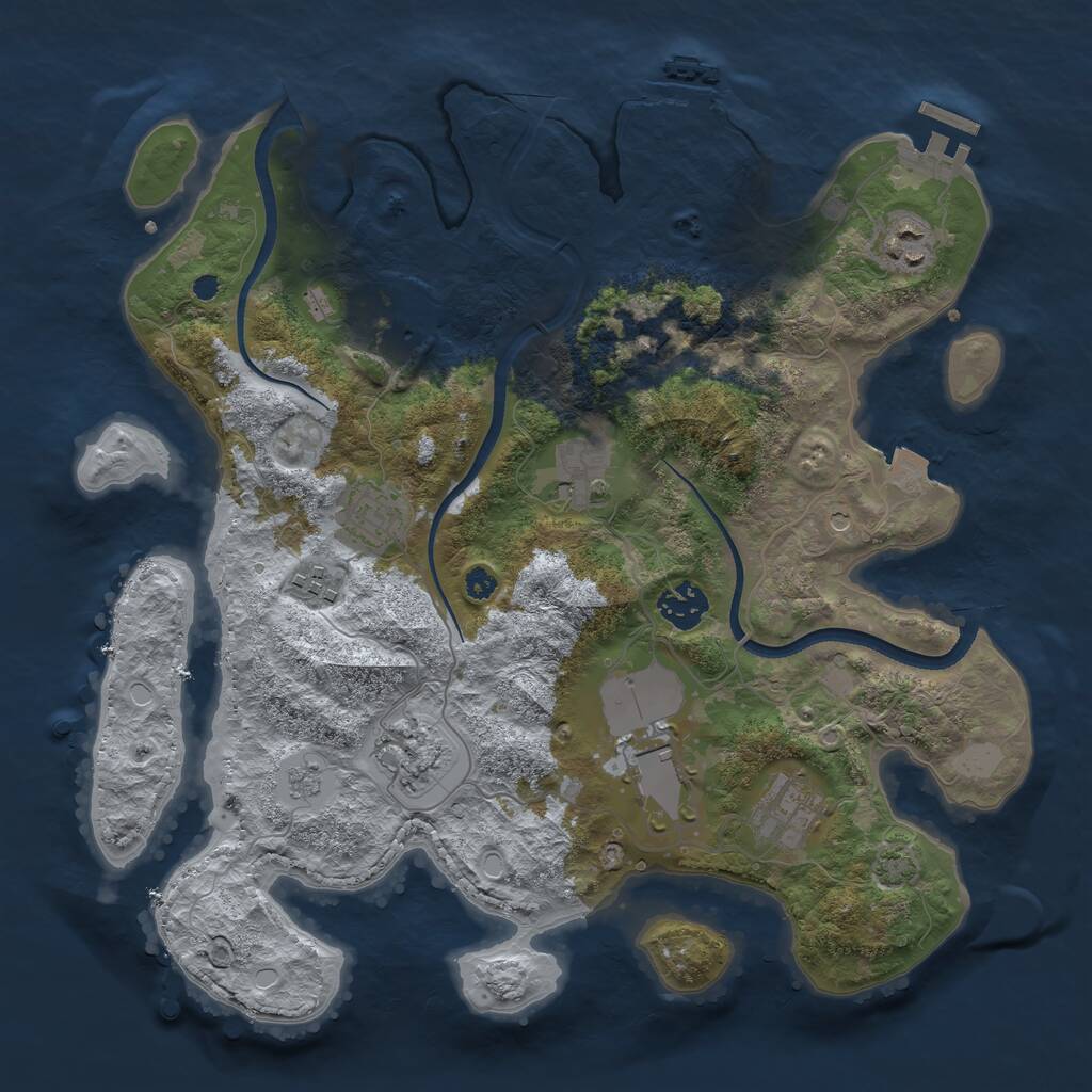 Rust Map: Procedural Map, Size: 3500, Seed: 1664032208, 15 Monuments