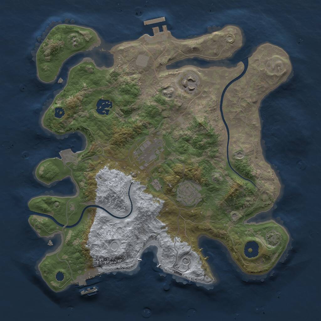 Rust Map: Procedural Map, Size: 3008, Seed: 461679179, 9 Monuments