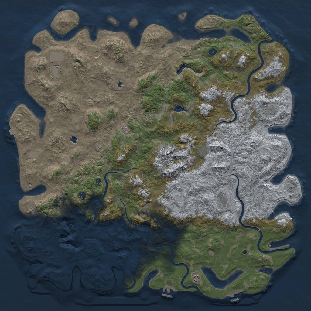 Rust Map: Procedural Map, Size: 6000, Seed: 12222021, 17 Monuments