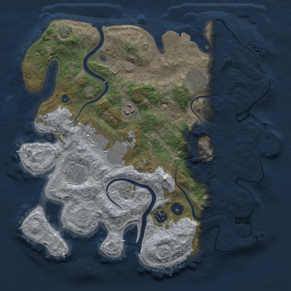 Rust Map: Procedural Map, Size: 3500, Seed: 6900, 12 Monuments