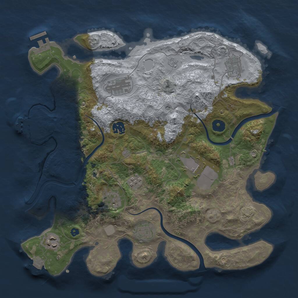 Rust Map: Procedural Map, Size: 3500, Seed: 58614, 14 Monuments
