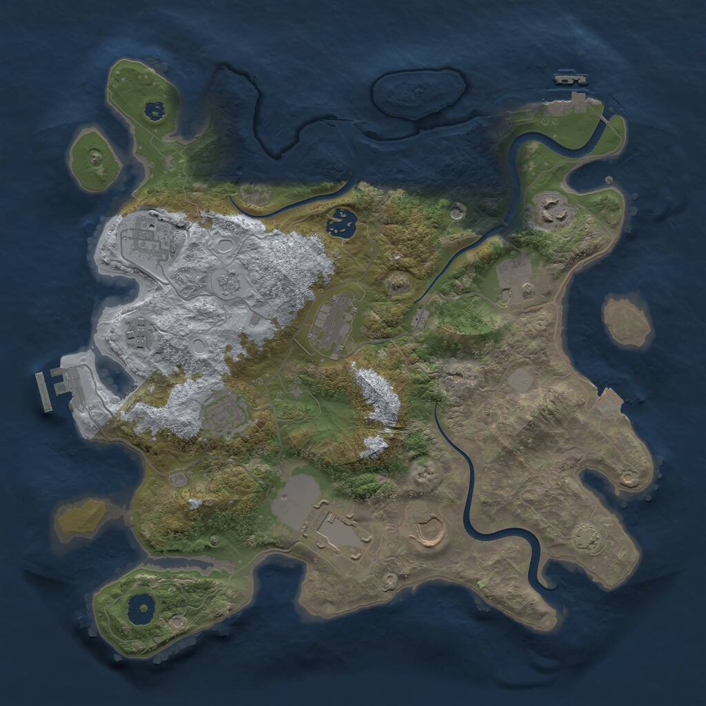 Rust Map: Procedural Map, Size: 3550, Seed: 123116, 15 Monuments