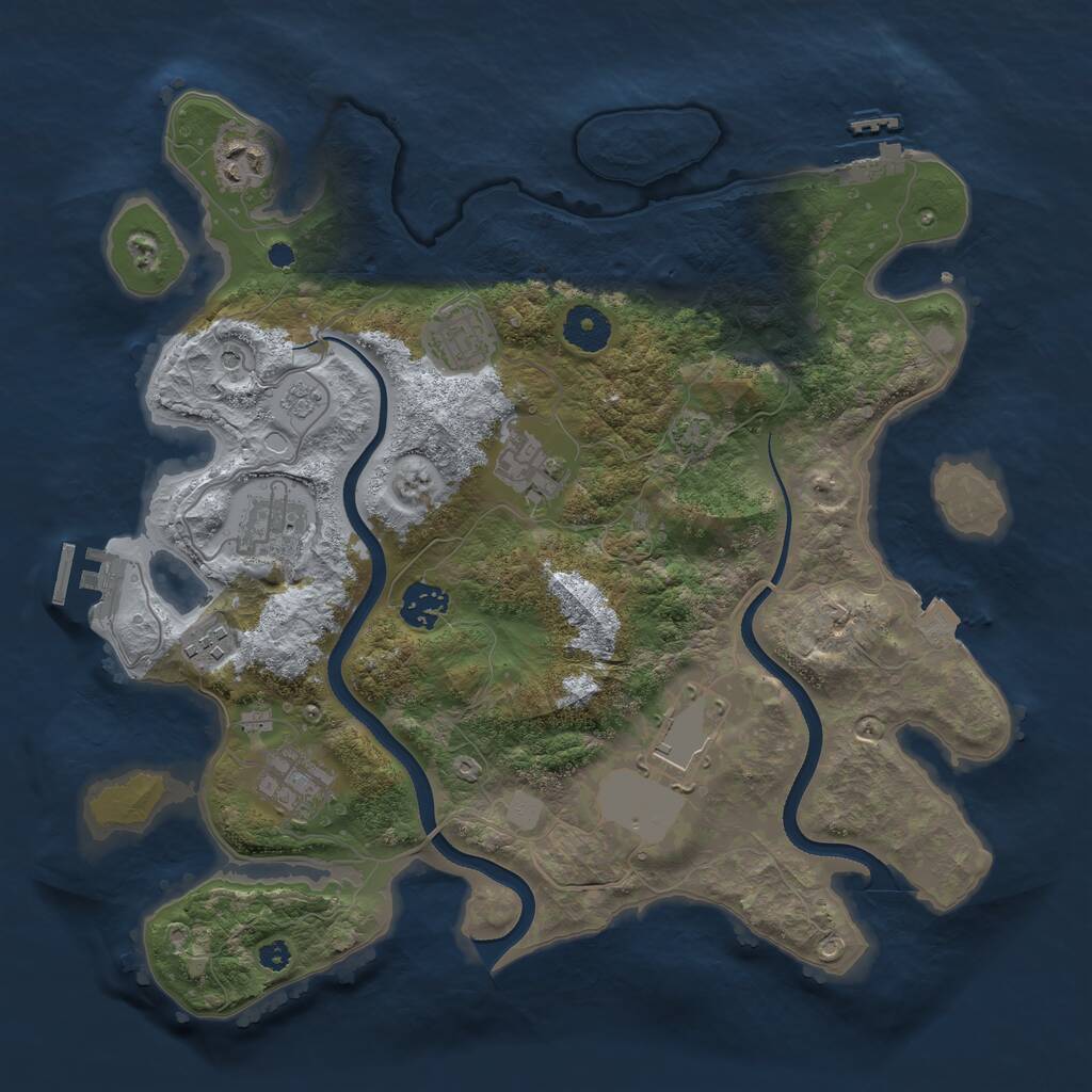 Rust Map: Procedural Map, Size: 3550, Seed: 123116, 14 Monuments