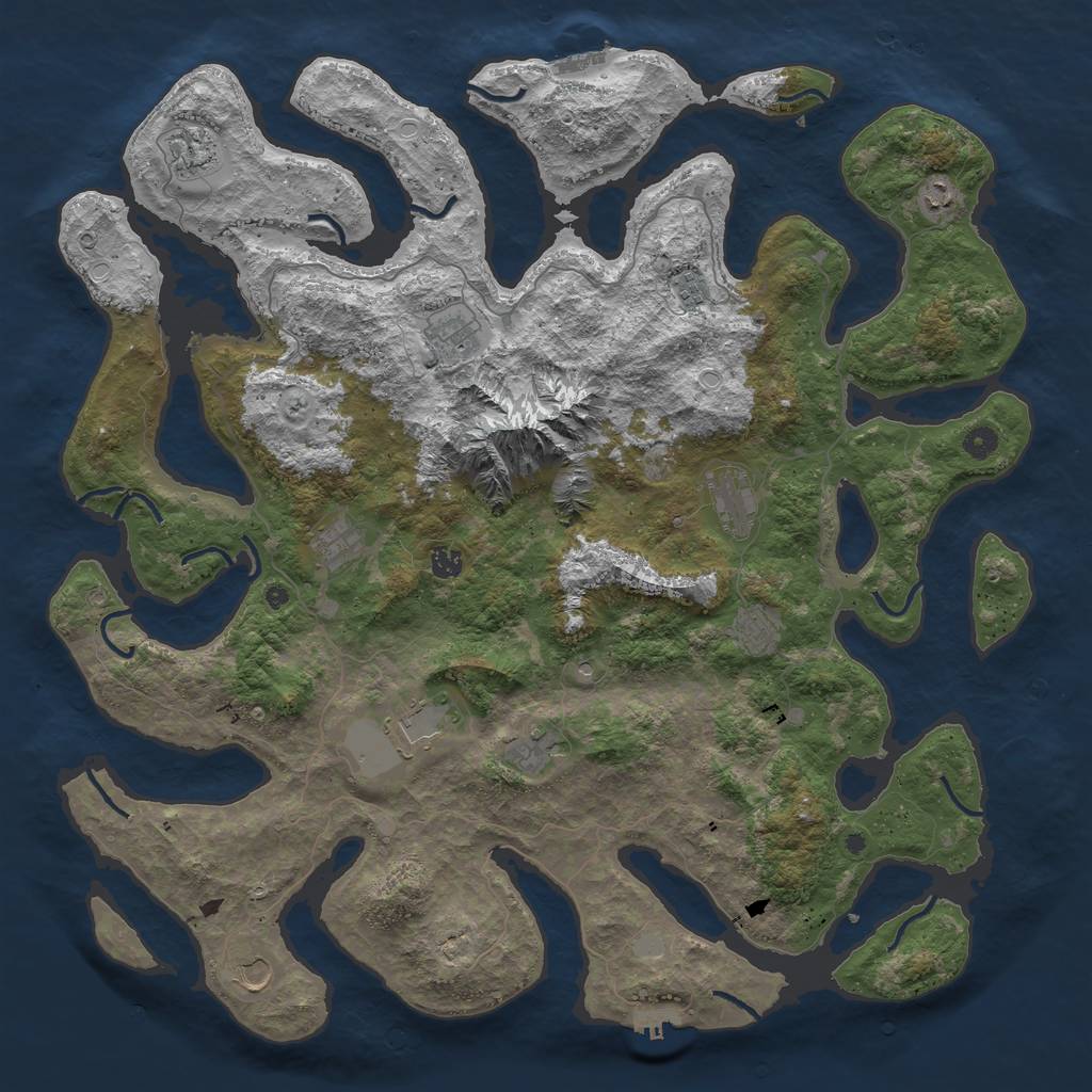 Rust Map: Procedural Map, Size: 5000, Seed: 1615193583, 19 Monuments