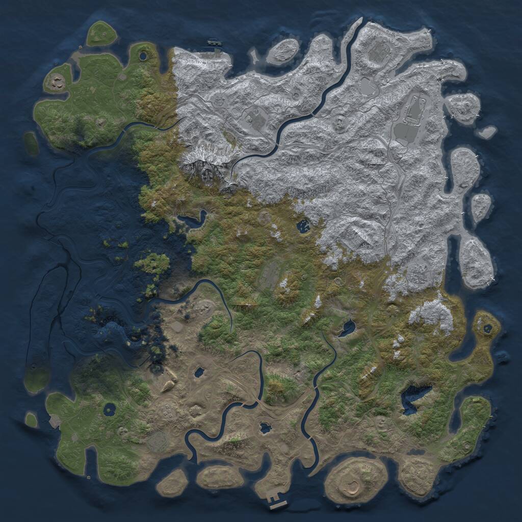 Rust Map: Procedural Map, Size: 6000, Seed: 10211997, 17 Monuments