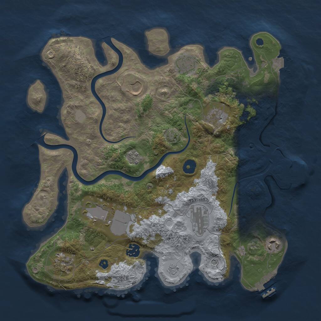 Rust Map: Procedural Map, Size: 3500, Seed: 6531, 15 Monuments
