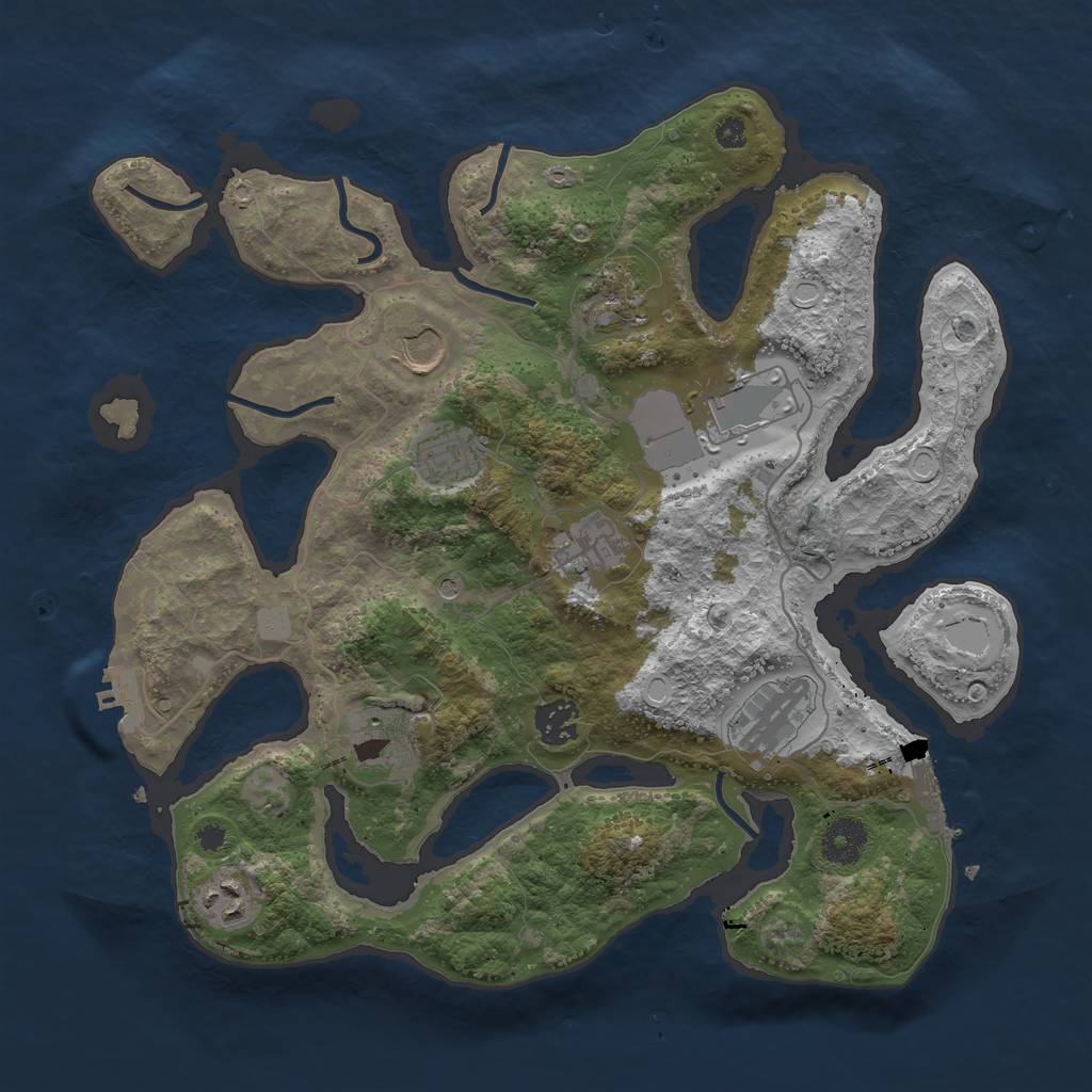Rust Map: Procedural Map, Size: 3550, Seed: 357574, 17 Monuments