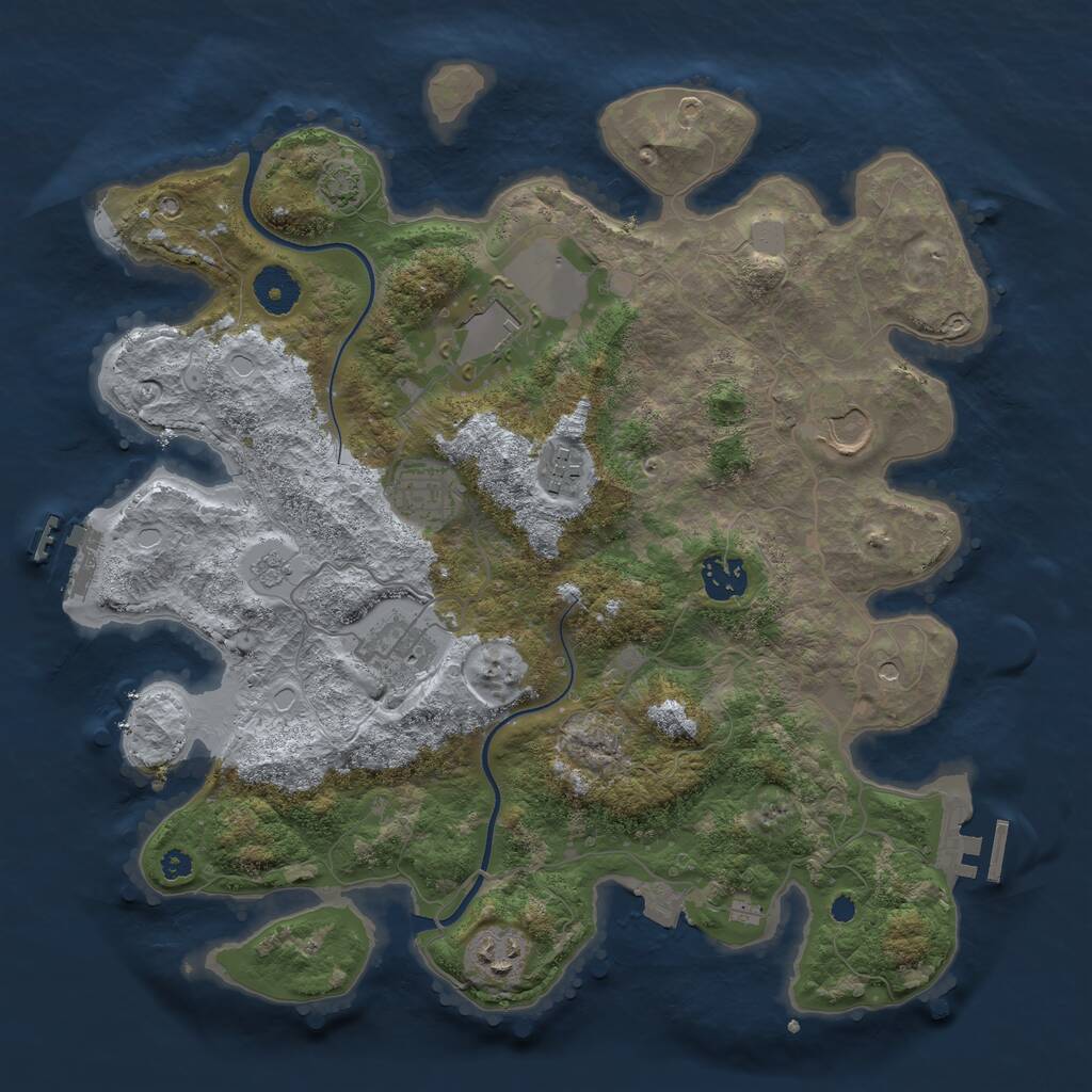 Rust Map: Procedural Map, Size: 3550, Seed: 481769, 13 Monuments
