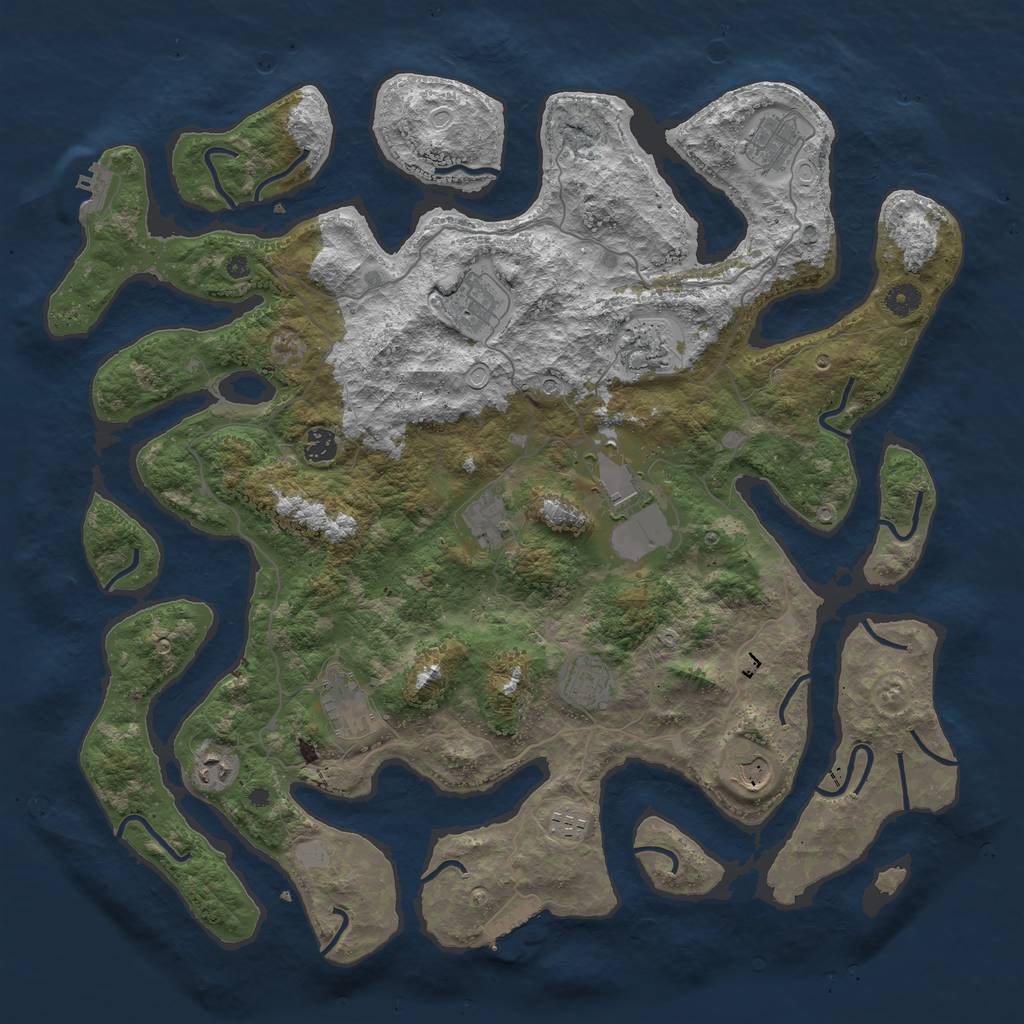 Rust Map: Procedural Map, Size: 4500, Seed: 1396385331, 19 Monuments
