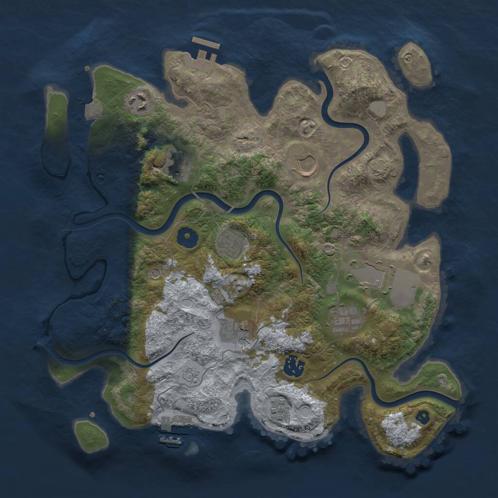 Rust Map: Procedural Map, Size: 3550, Seed: 336700, 15 Monuments