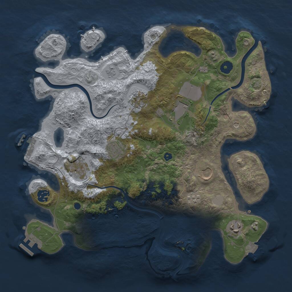 Rust Map: Procedural Map, Size: 3550, Seed: 226482, 14 Monuments