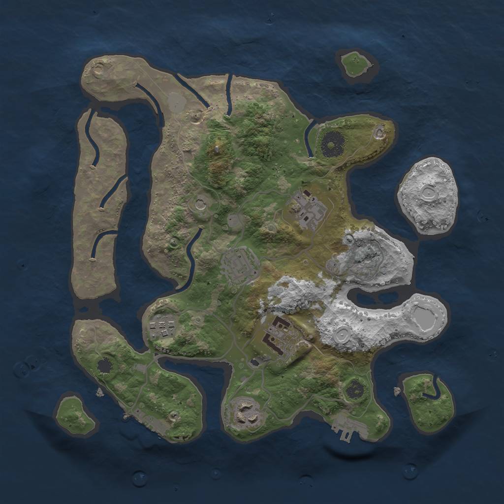 Rust Map: Procedural Map, Size: 3000, Seed: 5644464, 13 Monuments