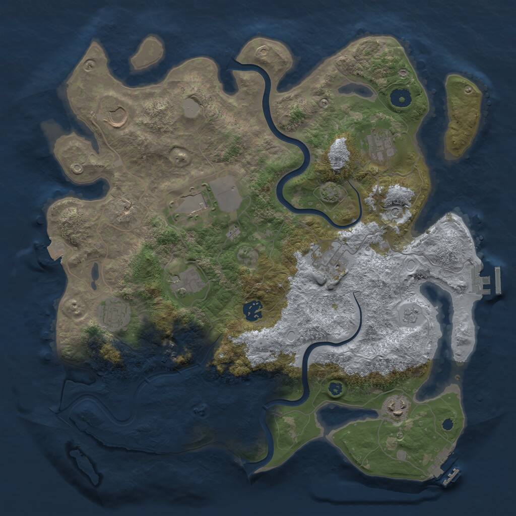 Rust Map: Procedural Map, Size: 3800, Seed: 14101993, 15 Monuments