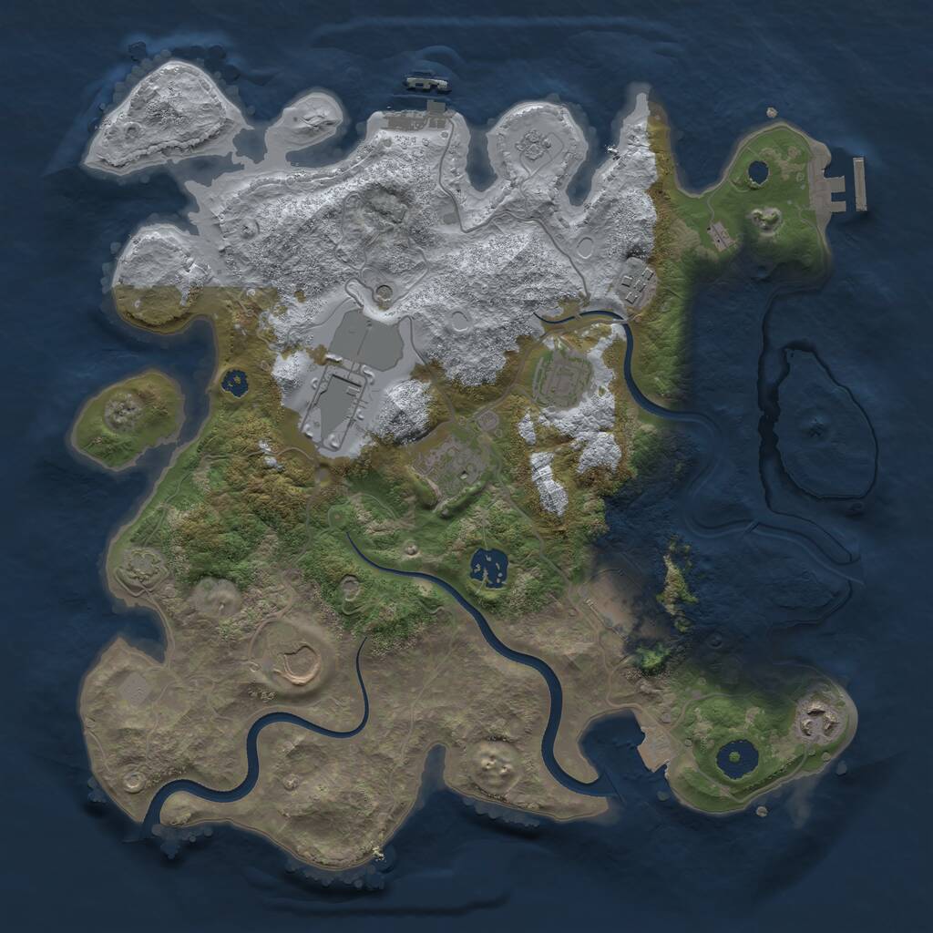 Rust Map: Procedural Map, Size: 3550, Seed: 68837, 14 Monuments