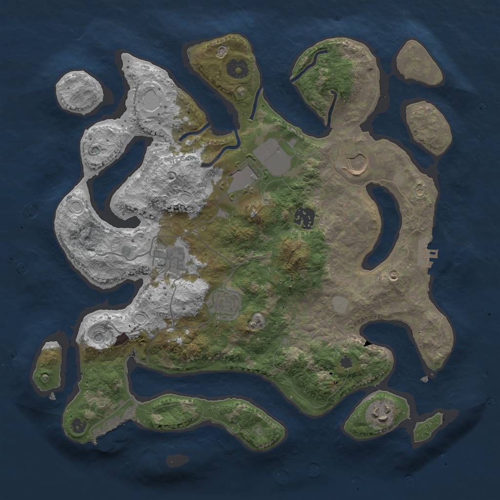 Rust Map: Procedural Map, Size: 3500, Seed: 1725390392, 14 Monuments