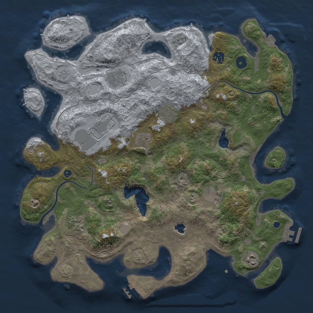 Rust Map: Procedural Map, Size: 4000, Seed: 647006, 15 Monuments