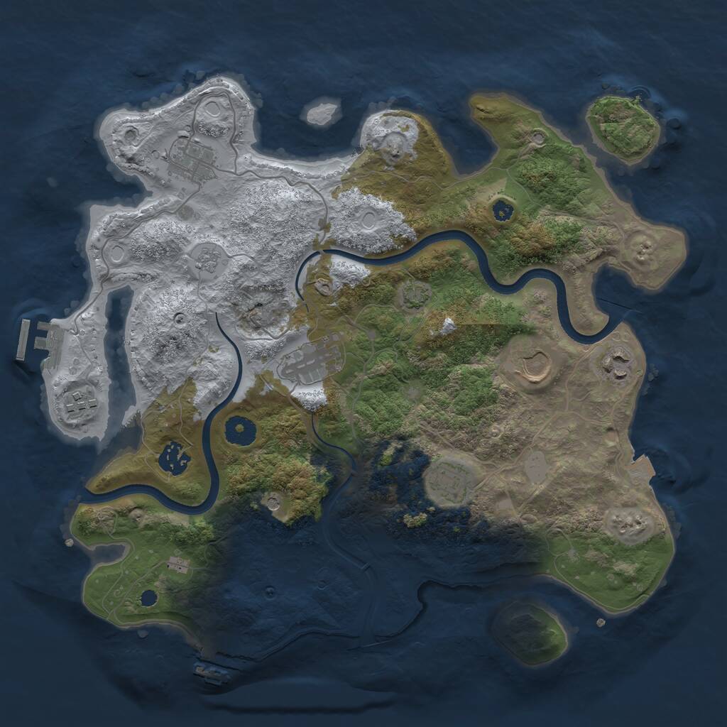 Rust Map: Procedural Map, Size: 3550, Seed: 713485, 13 Monuments
