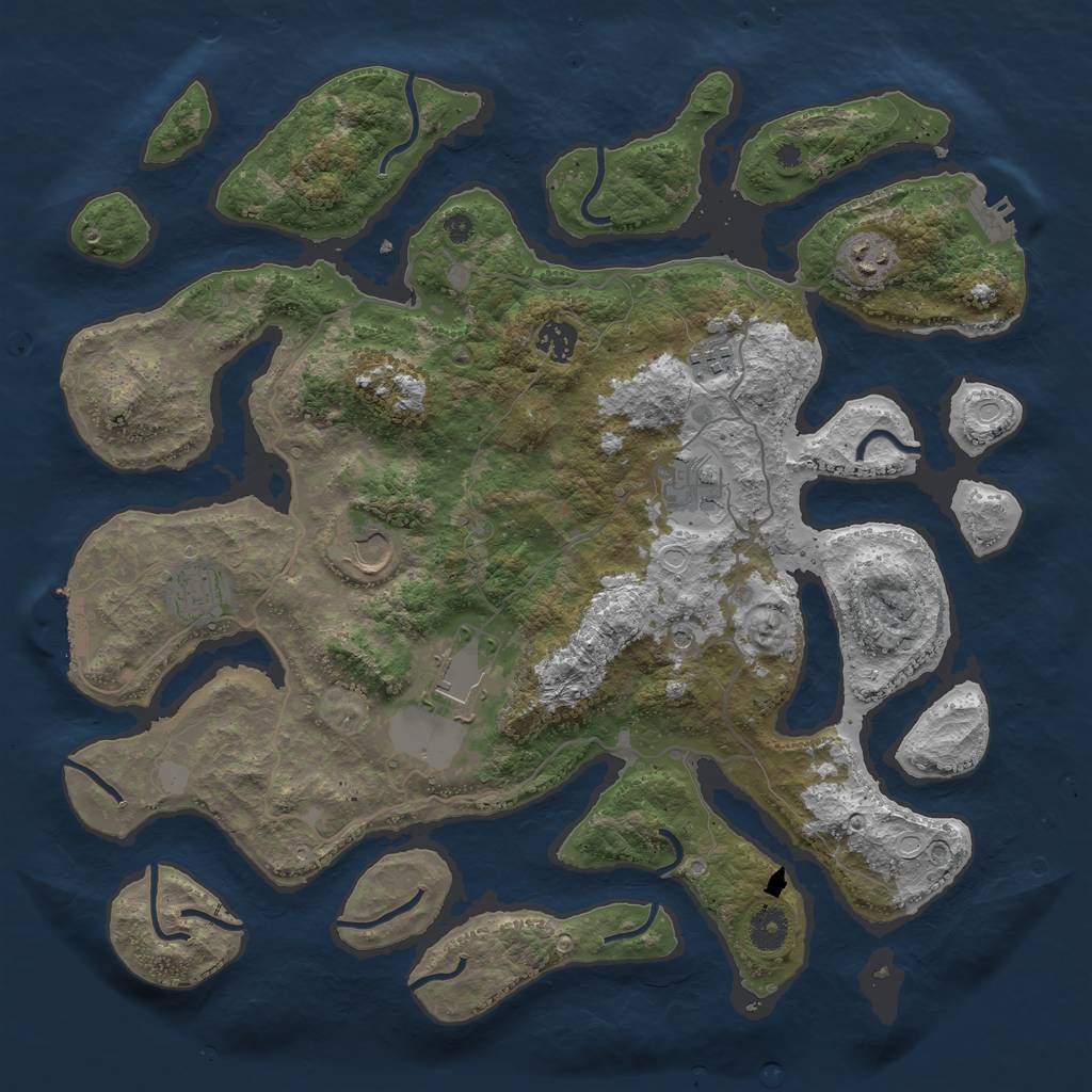 Rust Map: Procedural Map, Size: 4000, Seed: 1787746174, 15 Monuments