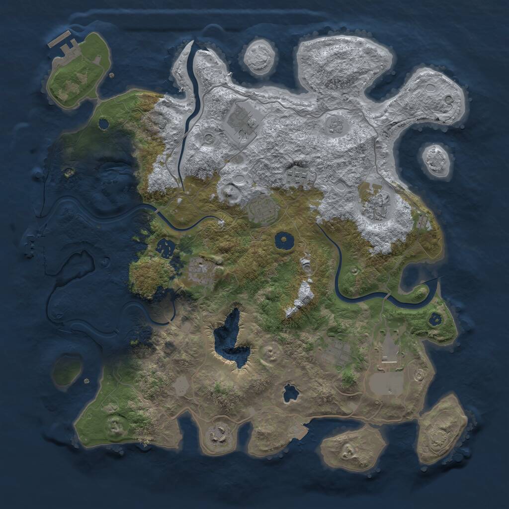 Rust Map: Procedural Map, Size: 4000, Seed: 786767, 15 Monuments