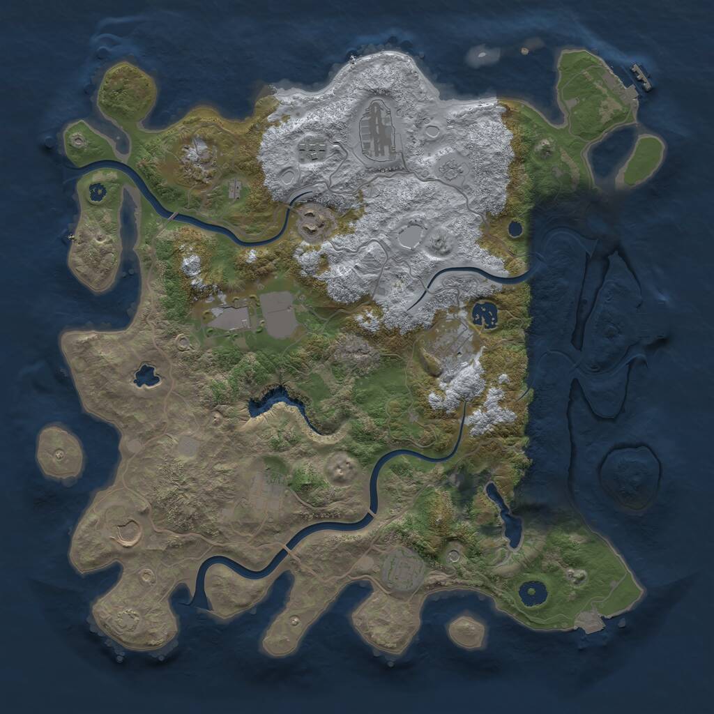 Rust Map: Procedural Map, Size: 4000, Seed: 63587488, 16 Monuments