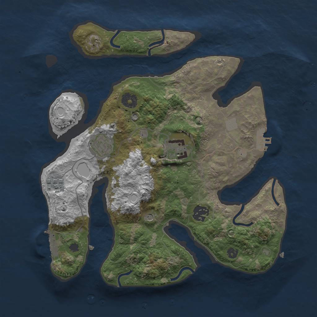 Rust Map: Procedural Map, Size: 3000, Seed: 866314226, 12 Monuments