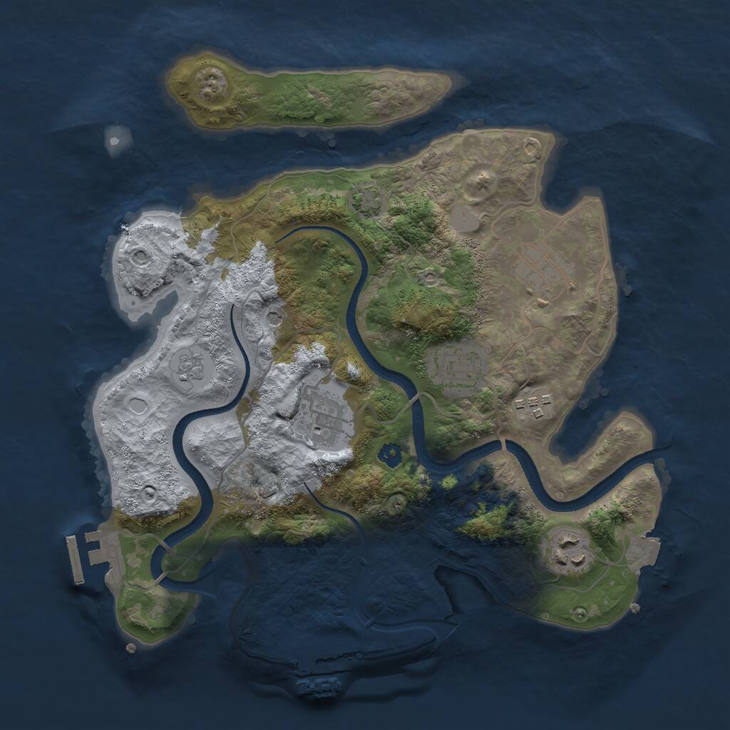 Rust Map: Procedural Map, Size: 3000, Seed: 866314226, 11 Monuments
