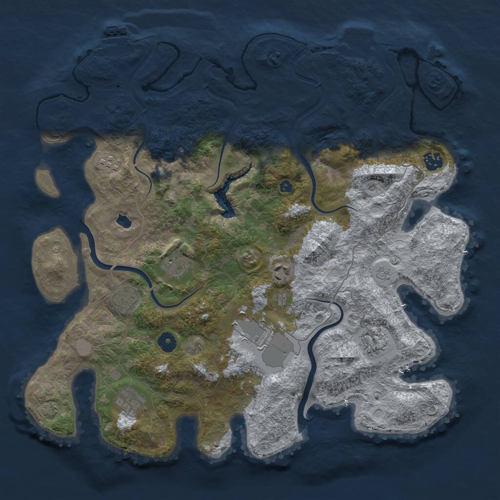 Rust Map: Procedural Map, Size: 4000, Seed: 762522, 14 Monuments
