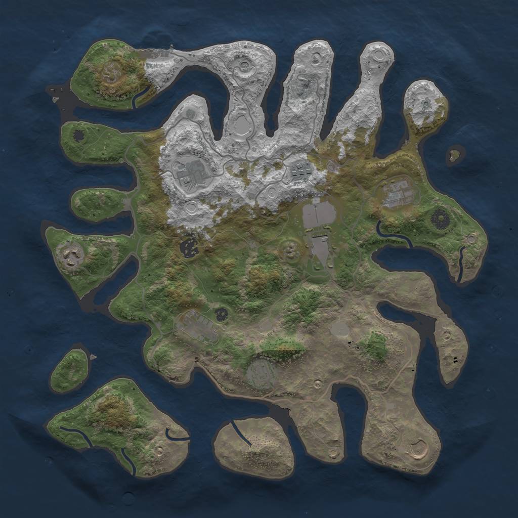 Rust Map: Procedural Map, Size: 4000, Seed: 14078, 16 Monuments