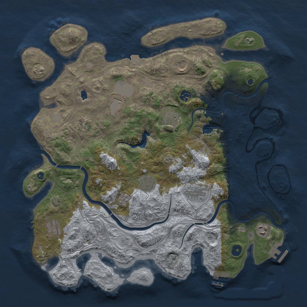 Rust Map: Procedural Map, Size: 4250, Seed: 7514, 16 Monuments