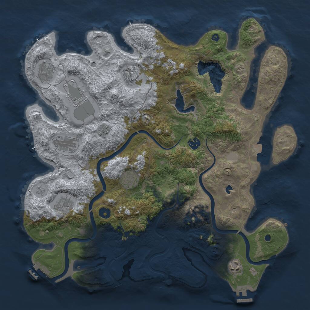 Rust Map: Procedural Map, Size: 4000, Seed: 4206971, 15 Monuments